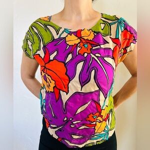 Vintage 80s Folliage Blouse